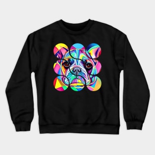 French Bulldog in Abstract Colors Crewneck Sweatshirt